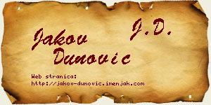 Jakov Dunović vizit kartica